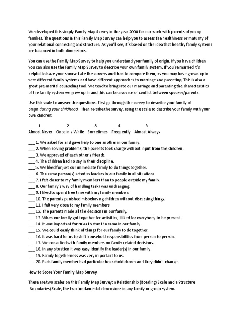 Family Map Survey for Couples | PDF | Family | Negotiation