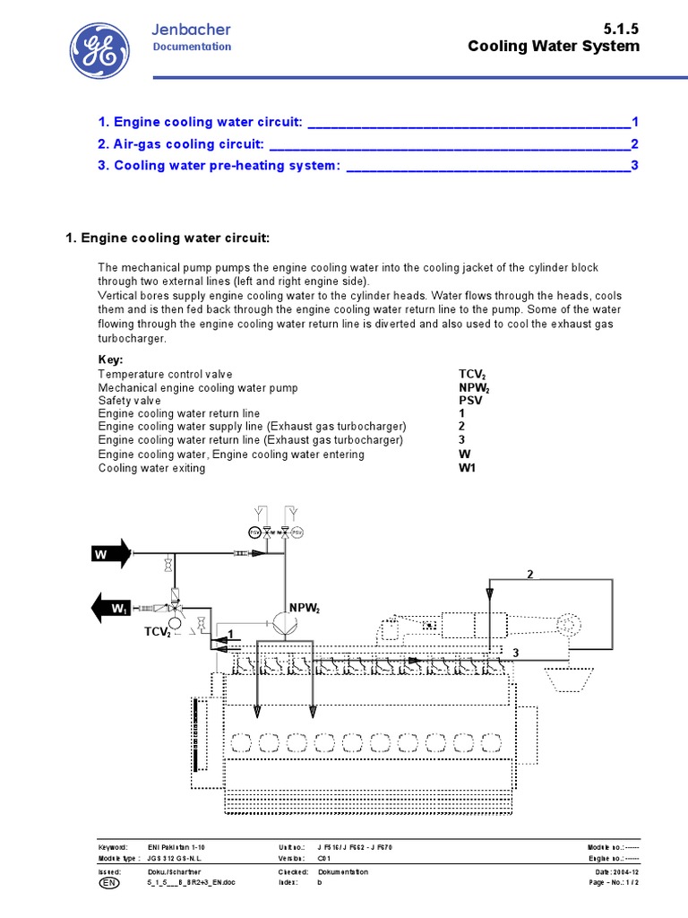Cooling Water System | PDF | Heat Exchanger | Turbocharger