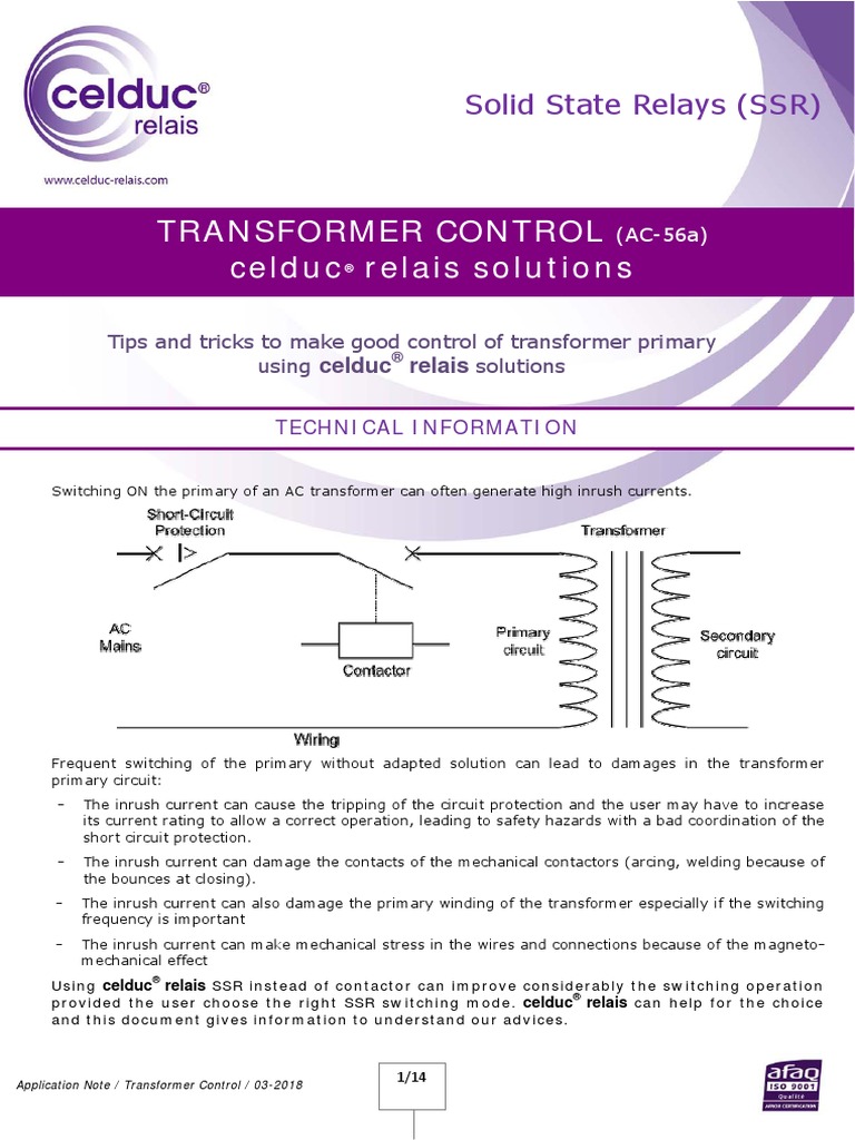 Transformer Control Celduc Relais Solutions Solid State Relays (SSR