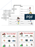 Actions Verbs Crossword 3°