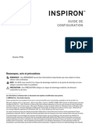 Manuel DELL Inspiron 1525 en Français PDF | PDF | Microsoft ...