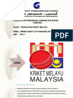 Pengurusan Pendidikan Jasmani Dan Sukan PJMS3092 Tajuk: Persatuan Kriket Melayu Nama: Nirmalawaty A/P Gunaseelan Unit: Spj-1