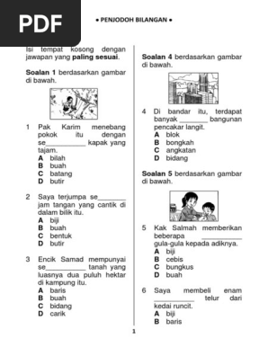 Latihan Penjodoh Bilangan Pdf