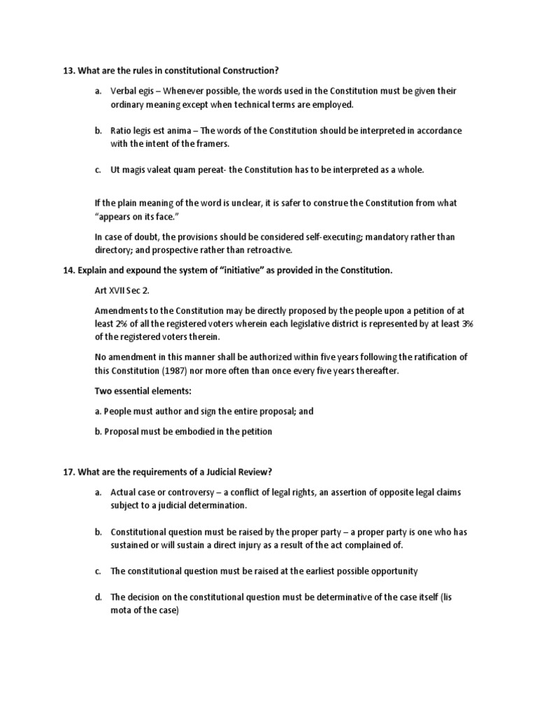 Constitutional Law Midterm Review | PDF | Constitution | Constitutional ...