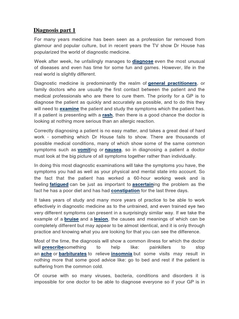 WHAT IS A DIAGNOSIS 1 BEST DEFINITION FOR PATIENTS intelligence overview