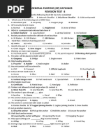 Revision Test 3 Examination For GP Students - KEY