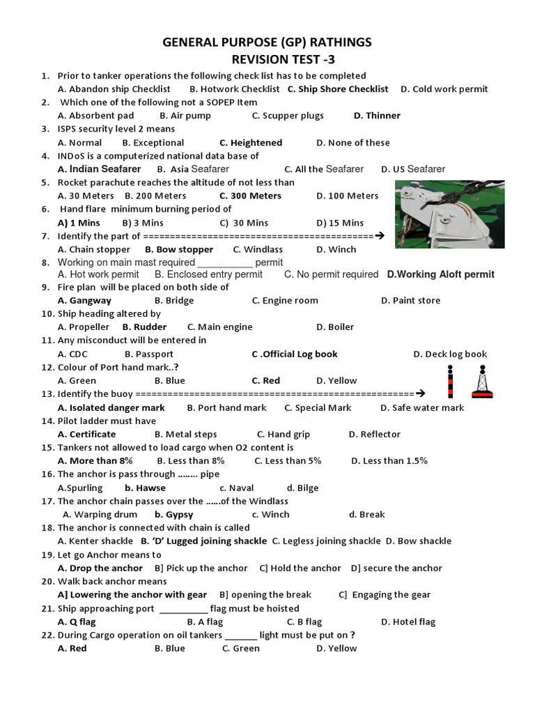 GP Rating Exam Revision Questions | PDF | Anchor | Personal Computers