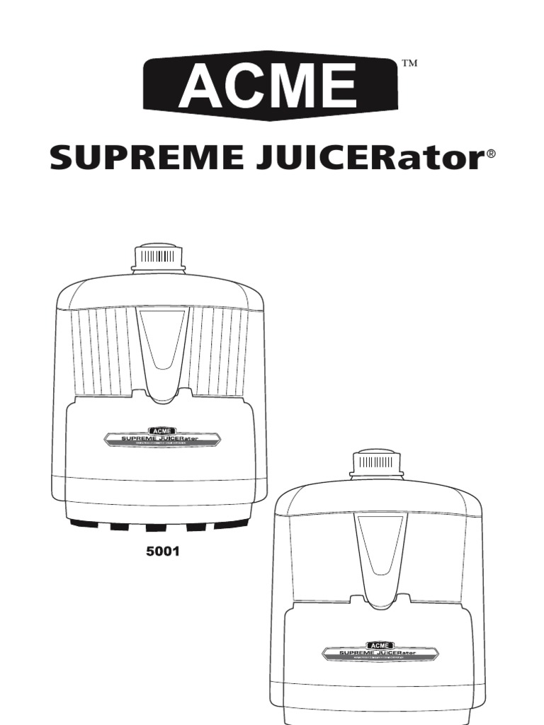 Acme Juicer Manual PDF Juice Diet & Nutrition