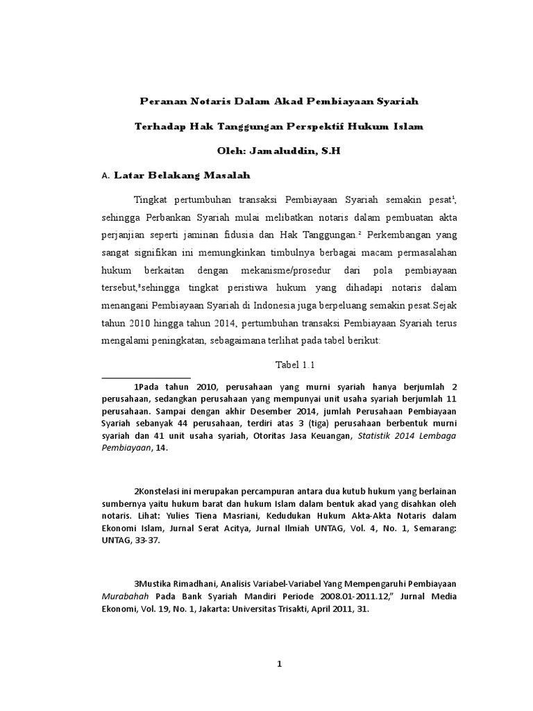 Peranan Notaris Dalam Akad Pembiayaan Syariah Pdf