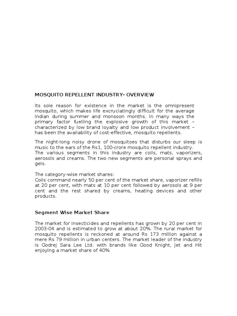 Mosquito Repellent Industry 2 Business Nature