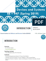 EE - 947 (Spring 2019) : Microwave Devices and Systems