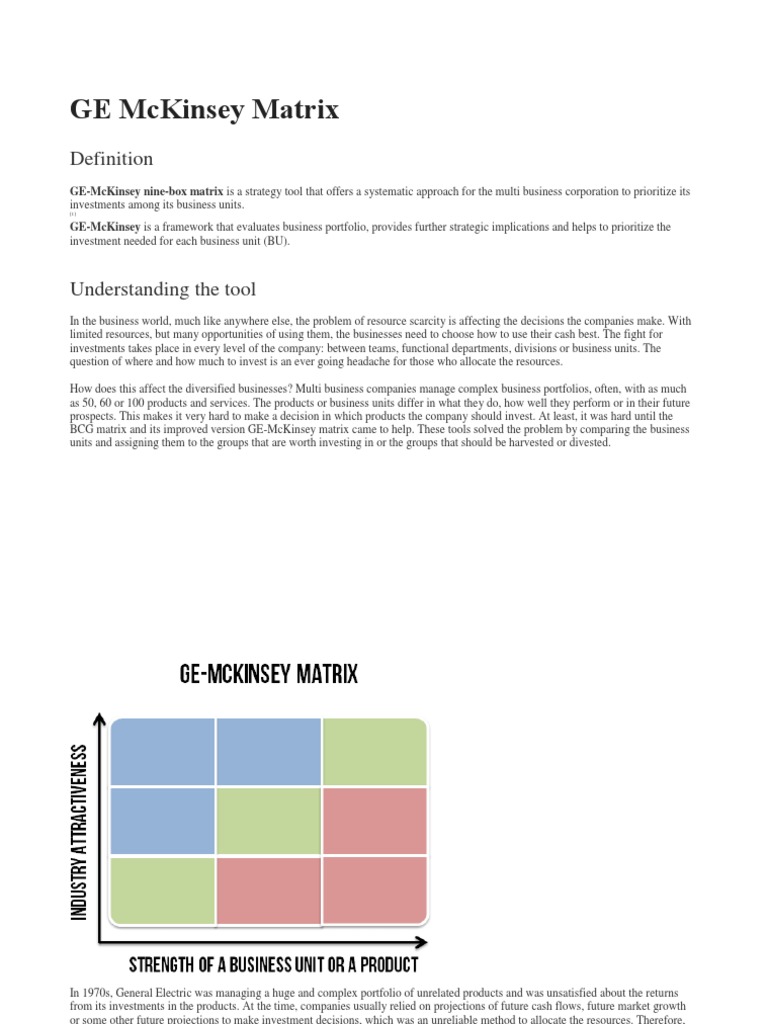 GE 9 Cell Matrix PDF Profit (Economics) Microeconomics