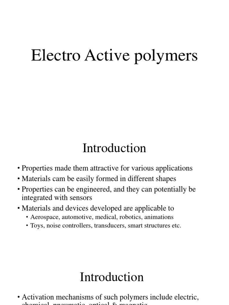 Electro Active Polymers Ferroelectricity Electrochemistry
