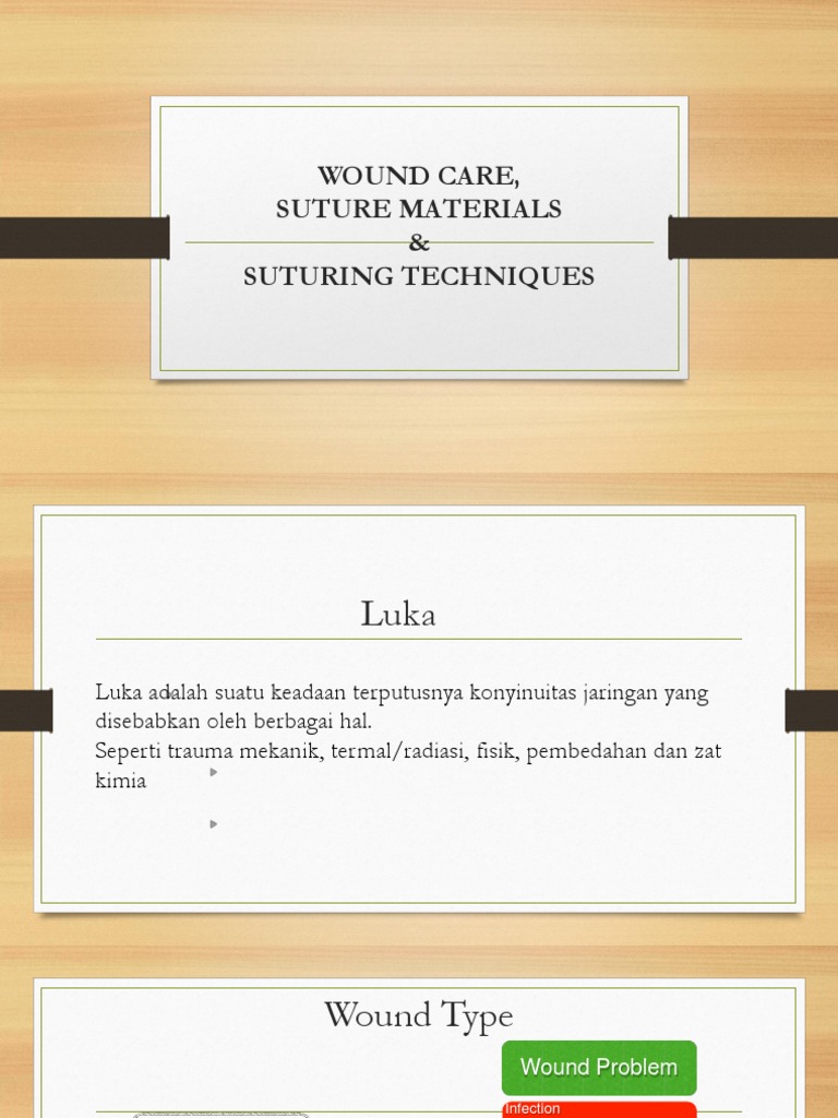Wound Care, Suture Materials & Suturing Techniques | PDF | Wound ...