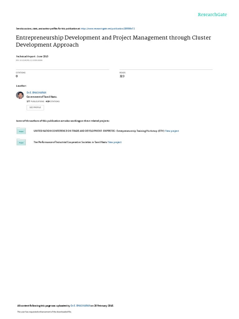 Cluster Development for Entrepreneurship | PDF | Lean Manufacturing ...
