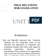 Industrial Relations and Labor Legislation: Unit I