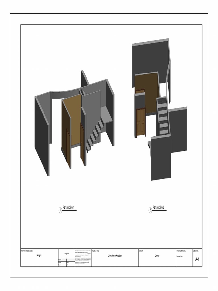Living Room Partition (Shop Drawing) - Perspective | PDF