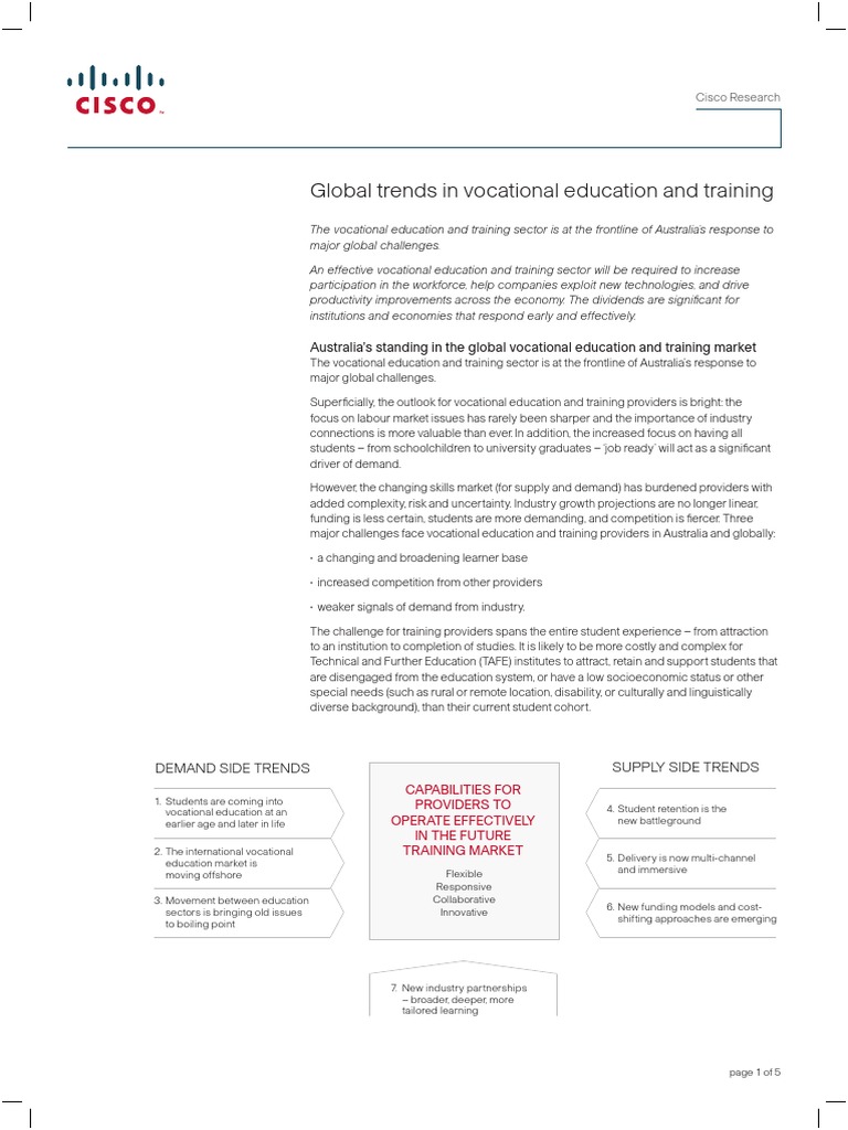 Global Trends in Vocational Education and Training PDF Vocational