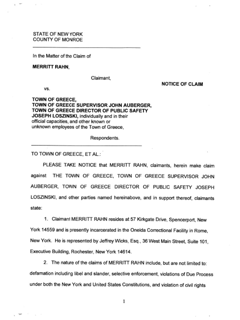 Merritt Rahn Vs Town of Greece | PDF