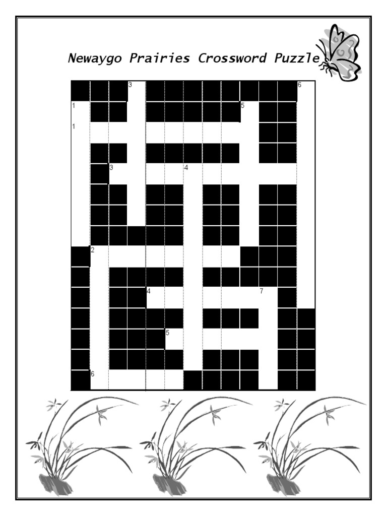 Newaygo Prairies Crossword Puzzle Download Free PDF Prairie Habitat