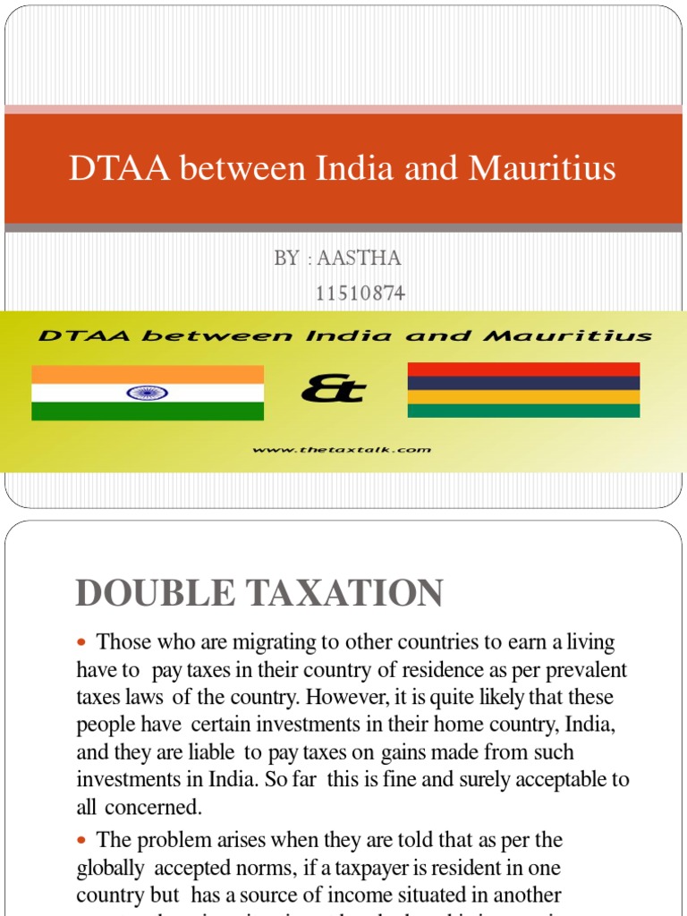 Dtaa between india and mauritius pdf double taxation tax treaty