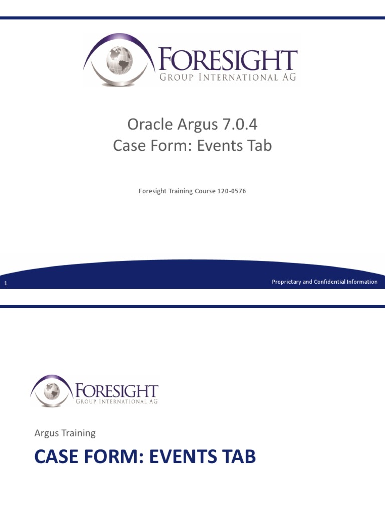 Oracle Argus Events Tab Training Guide | PDF | Dose (Biochemistry ...