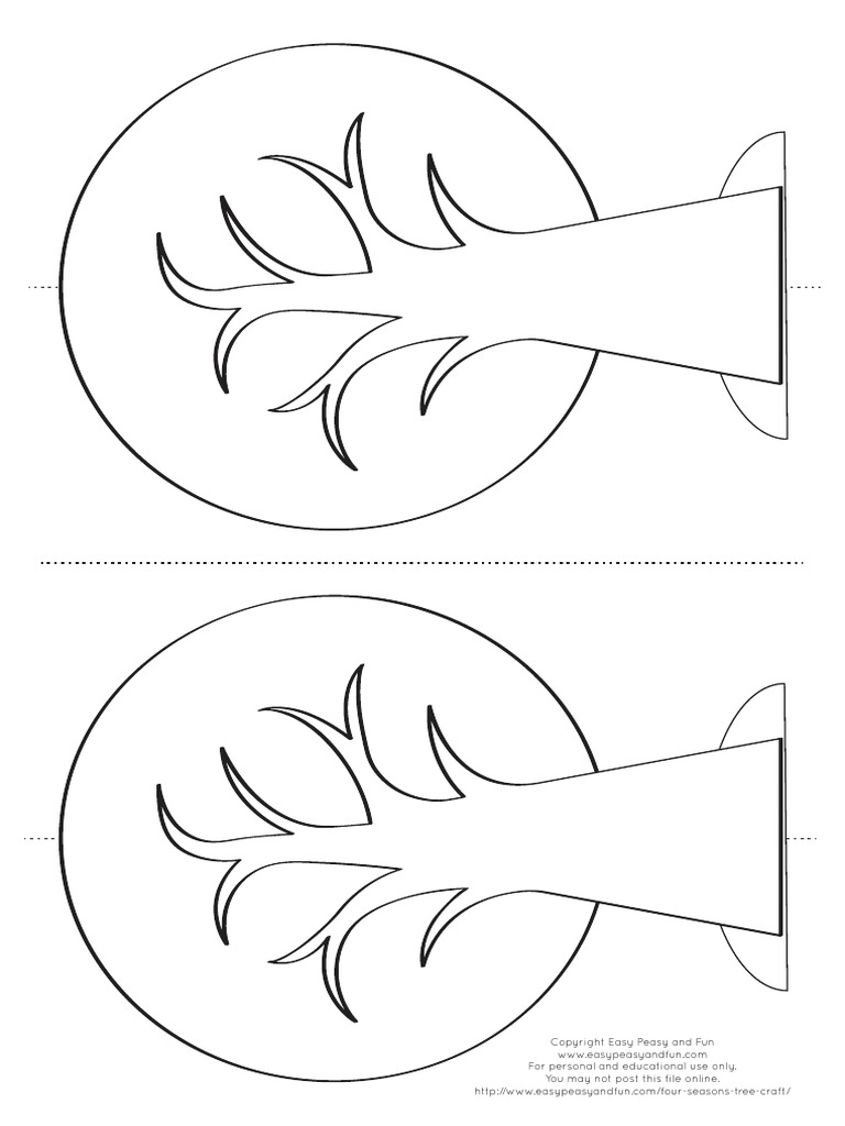 4 seasons tree craft template 2 per sheet pdf pdf