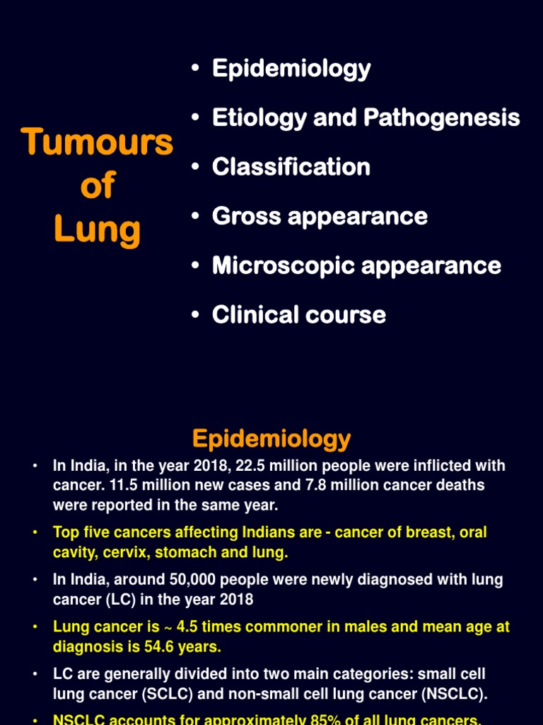 Tumours of Lung 19.3.19 | PDF | Non Small Cell Lung Carcinoma | Lung Cancer