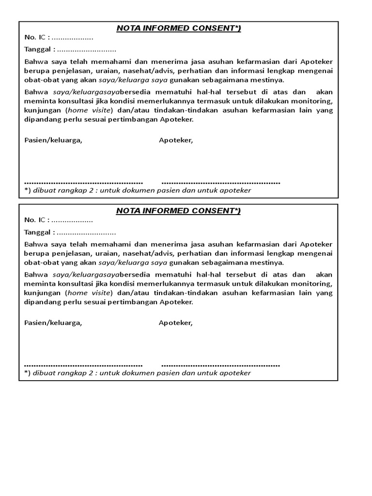 Nota Persetujuan Asuhan Kefarmasian | PDF