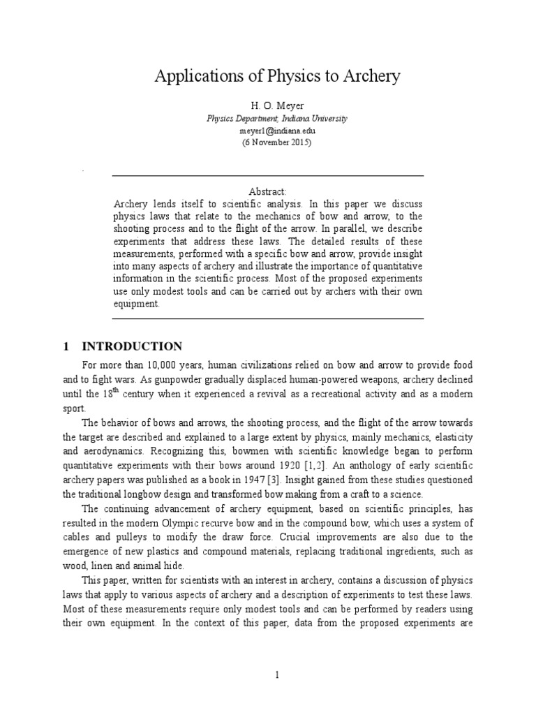 Physics of Bow and Arrow Mechanics | PDF | Bow And Arrow | Archery