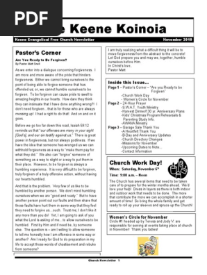Church Newsletter -November