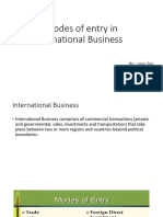 Modes of Entry in International Business