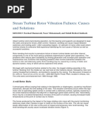 Steam Turbine Rotor Vibration Failures