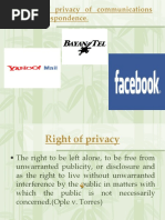 Right of Privacy of Communications and Correspondence