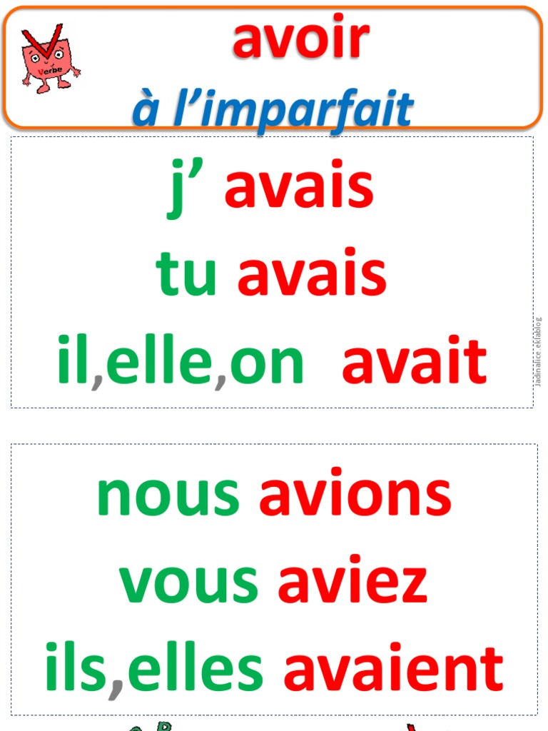 Conjugaison Du Verbe Avoir à L imparfait Avoir Imparfait | PDF