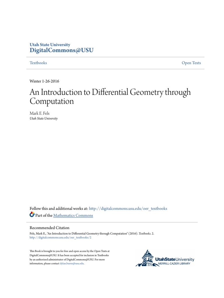 An Introduction To Differential Geometry Through Computation PDF PDF