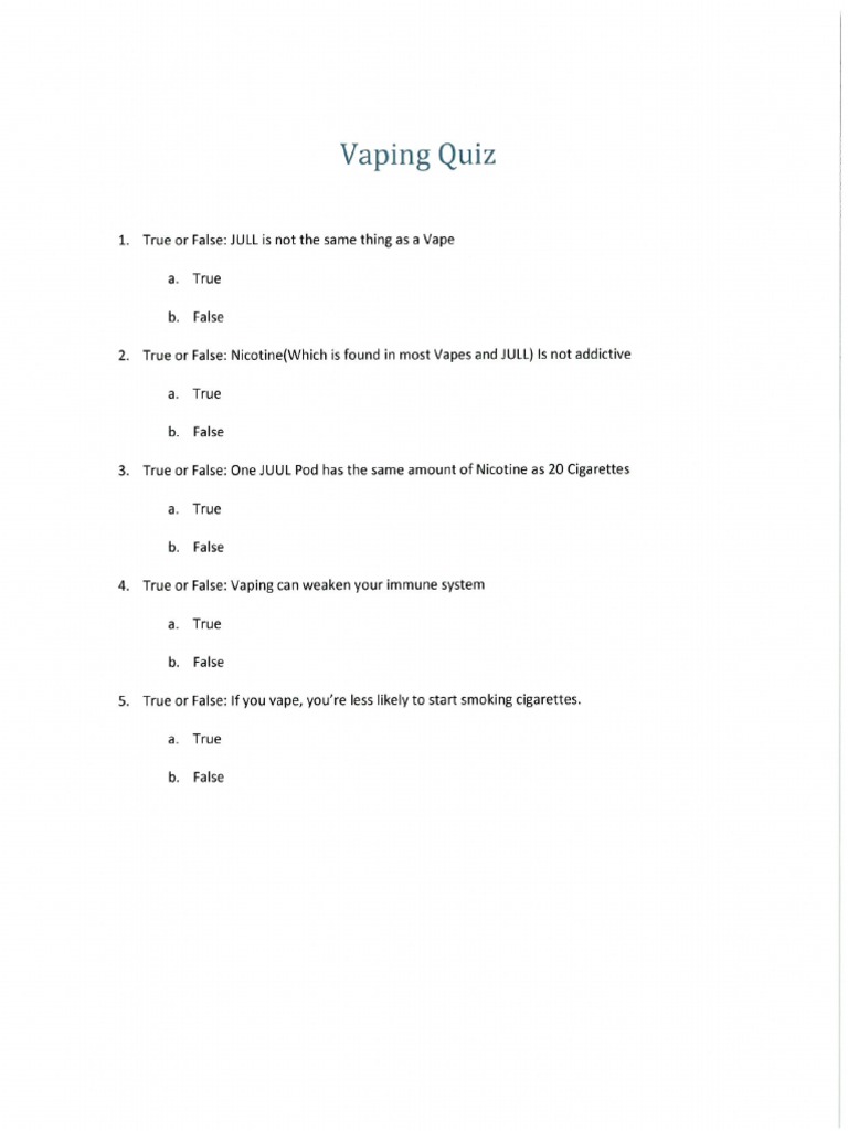 Vaping Quiz