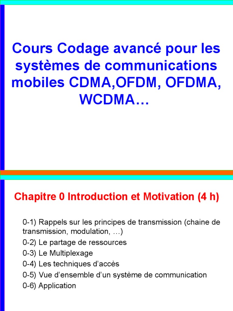 Combien De Bits A T Elle Economises Par Rapport Au Codage Standard Cours Codage avanceLasteVersion | PDF | Modulation | Atténuation