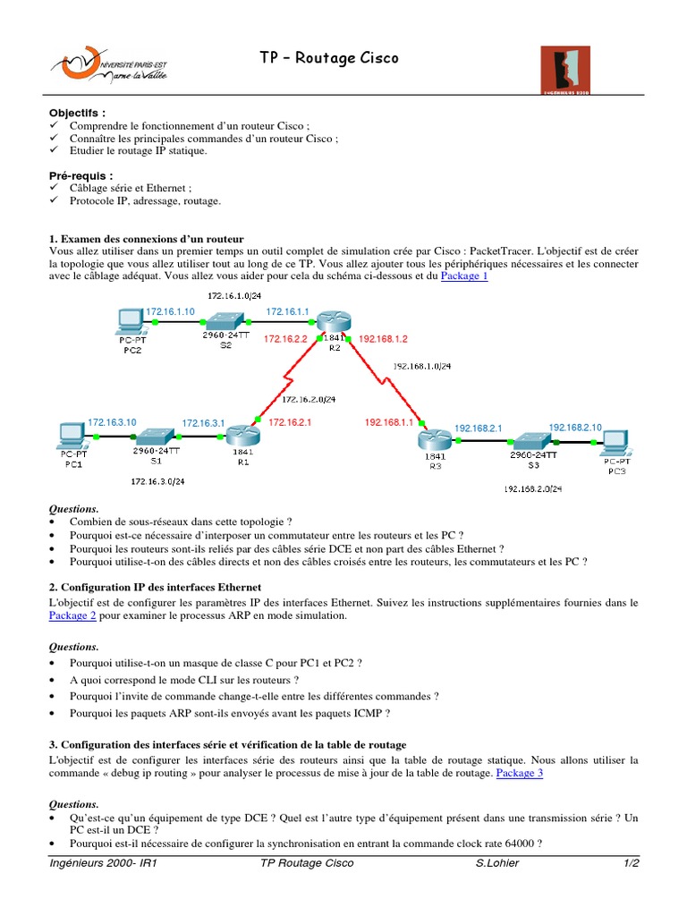 TP Routage Cisco PDF | PDF