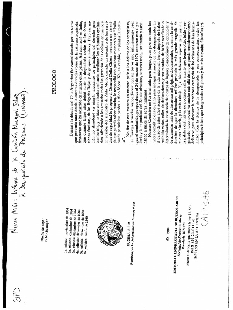 Conadep Nunca Mas Report PDF