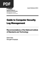 Guide To Computer Security Log Management: Recommendations of The National Institute of Standards and Technology