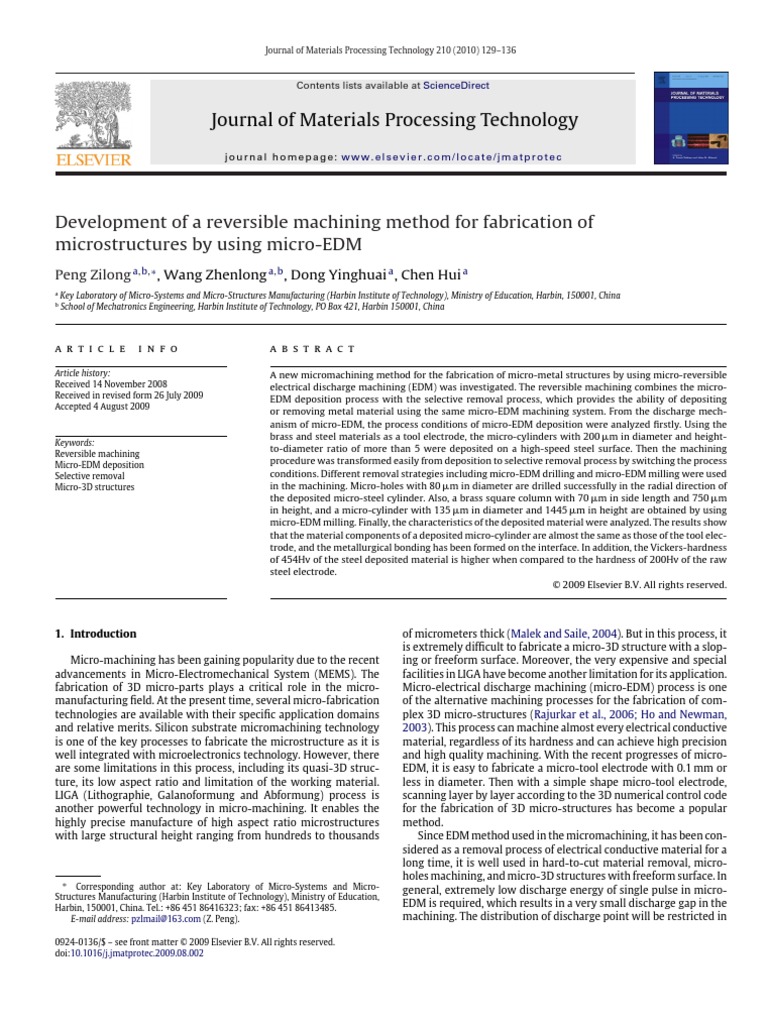 Journal of Materials Processing Technology | PDF | Science ...