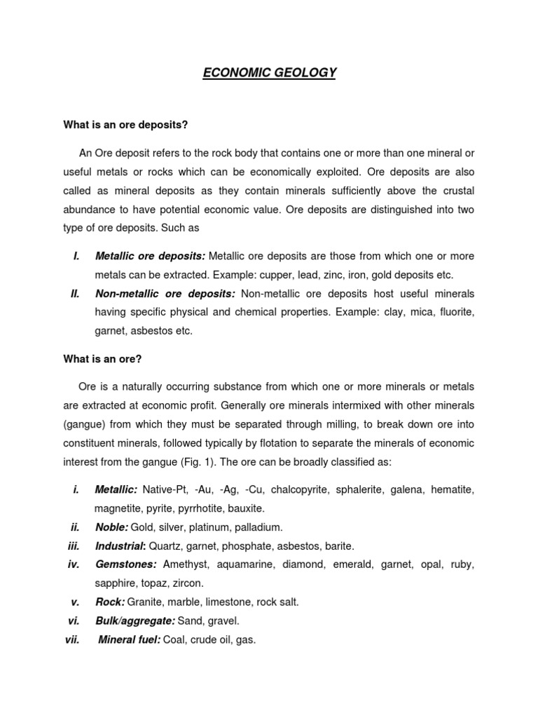 Overview of Ore Deposits and Mining | PDF | Igneous Rock | Magma