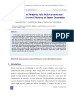 Developments in Parabolic Solar Dish Concentrator For Enhanced System Efficiency of Steam Generation PDF