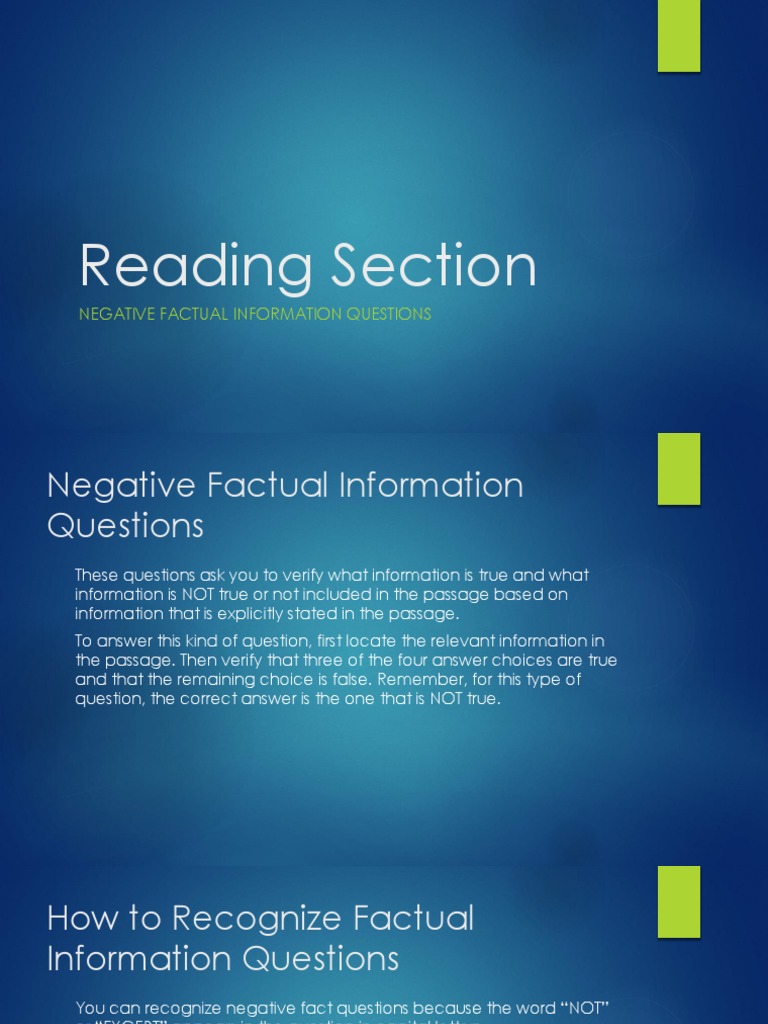 Negative Factual Information Guide | PDF | Question ...