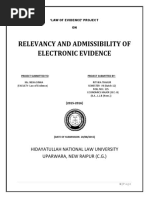 Relevancy and Admissibility of Electronic Evidence: Hidayatullah National Law University Uparwara, New Raipur (C.G.)