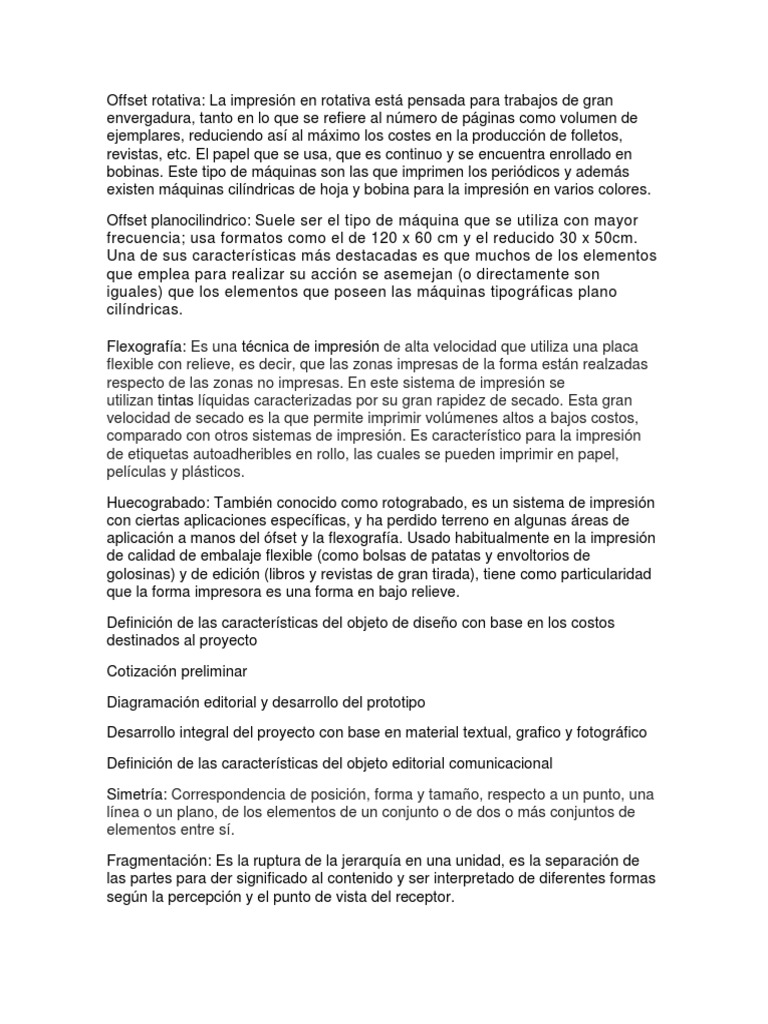Impresión Offset en Rotativa: Características | PDF | Diseño de página ...