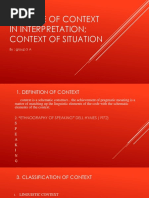 The Role of Context Interpretation