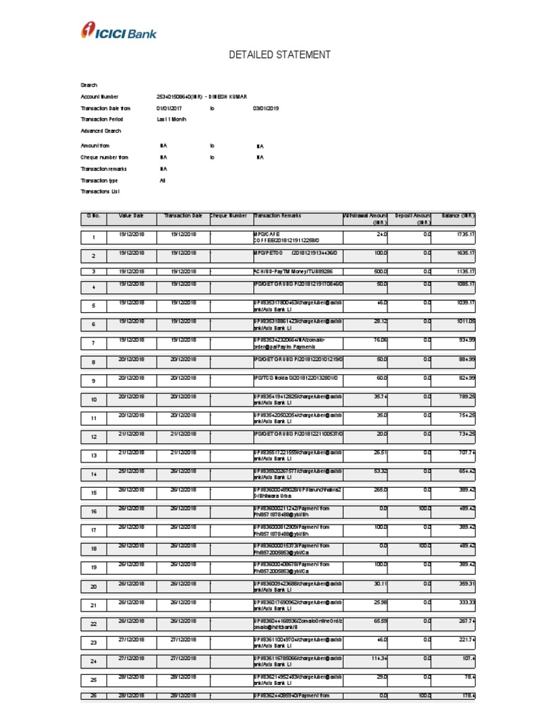 Account Statement for Dinesh Kumar | PDF | Financial Transaction | Cheque