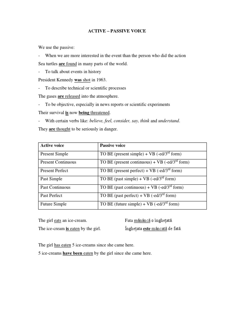 Understanding Active and Passive Voice | PDF | Language Arts ...